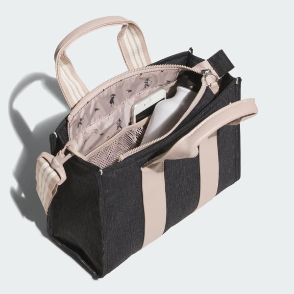 Black Denim-Look Heather Round Tote Bag