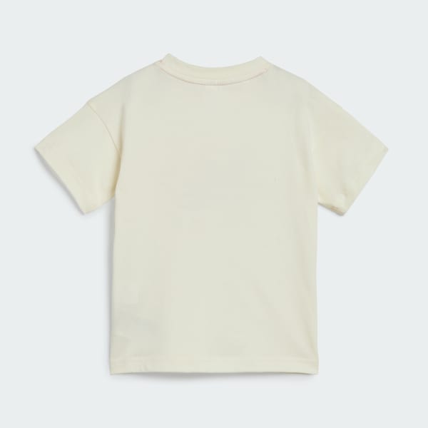 Beige Essentials Allover Print Tee Set Kids