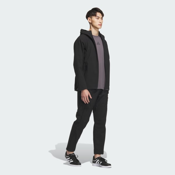 ブラック プレミアム スポーツ 圧着加工フリースウーブン フードジャケット