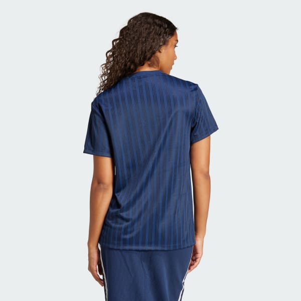 Blue Linear Graphic Boyfriend Tee