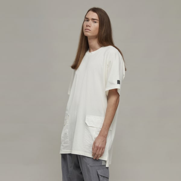 White Y-3 Crepe Jersey Short Sleeve Pocket T-Shirt