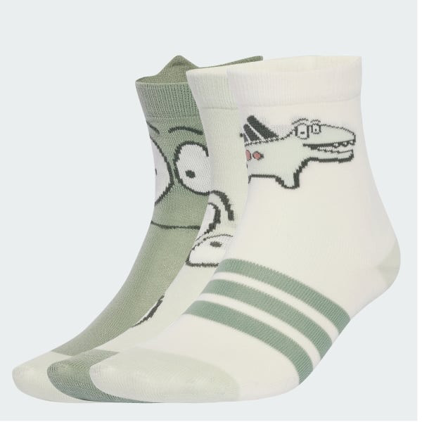 Green Adiraptor Socks 3 Pairs Kids