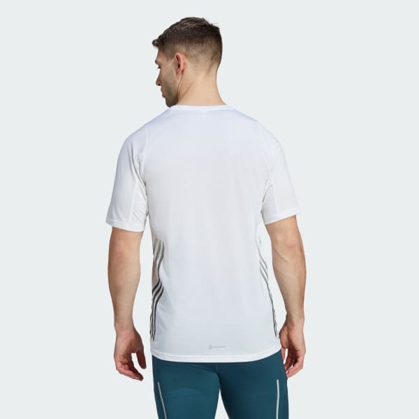 Hvit Run Icons 3-Stripes T-Shirt