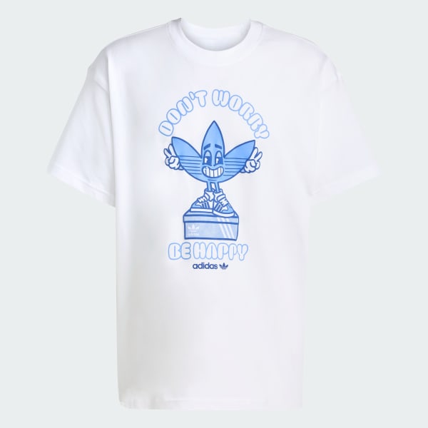 Hvid SMILE TREFFY T Graphic T-shirt (korte ærmer)