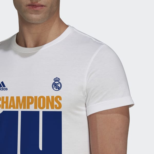 Hvid Real Madrid UCL Champions 2022 T-Shirt FWD39