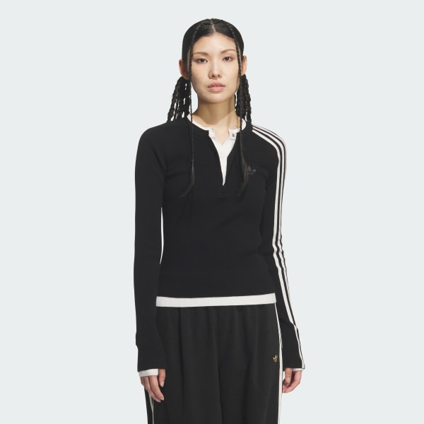 Black 프리미엄 3S 버튼 크루 스웨트셔츠