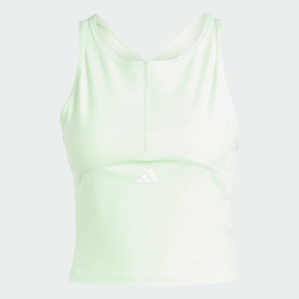 สีเขียว เสื้อกล้ามเทรนนิงทรงครอปพิมพ์ลาย Techfit