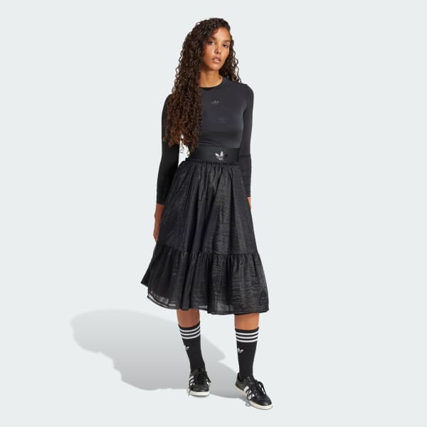 cerná Sukně Waistband Tulle Maxi