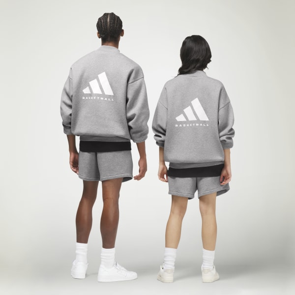 Grau adidas Basketball Heather Sweatshirt