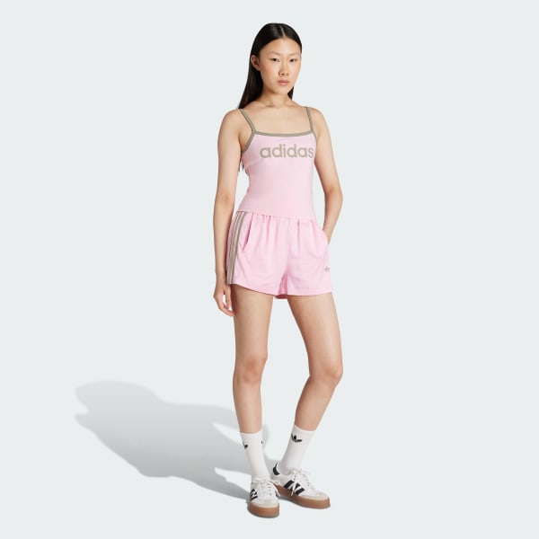 Rosa adidas Originals Pin-stripe Satin Shorts