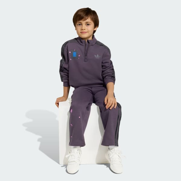 Violet ENSEMBLE SWEAT-SHIRT RAS-DU-COU AMPLE MINECRAFT ADIDAS