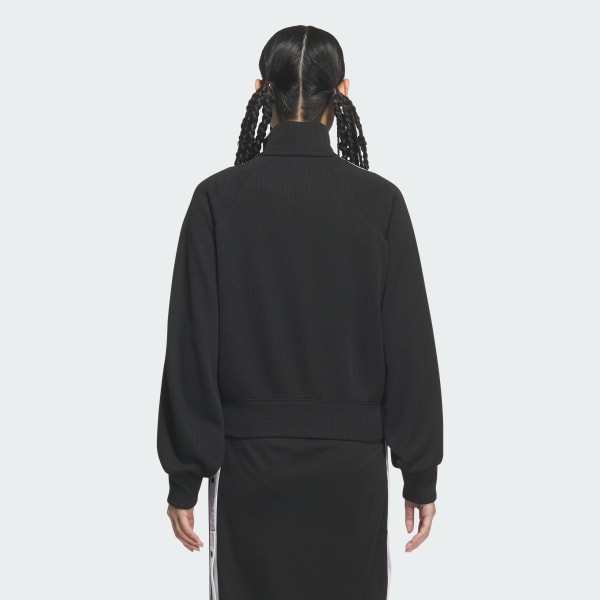 Black KNIT BALOON 트랙 탑