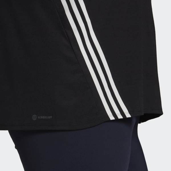 Svart Train Icons 3-Stripes T-skjorte (store størrelser) QD250
