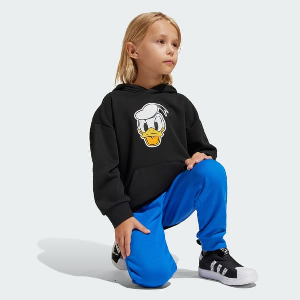 Negro Conjunto Polera con Capucha adidas Disney Mickey Mouse