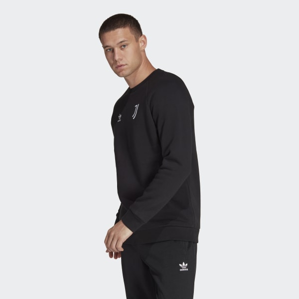 Czerń Juventus Essentials Trefoil Crewneck Sweatshirt