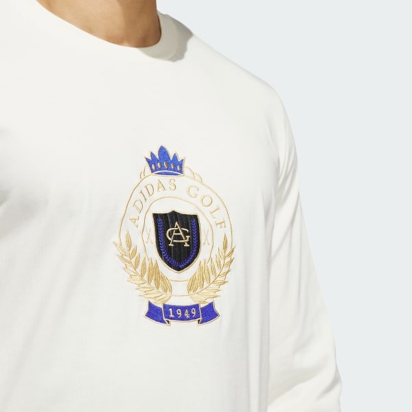 adidas Go-To Crest Graphic Long Sleeve Tee - Beige | Men\'s Golf | adidas US | Sport-T-Shirts