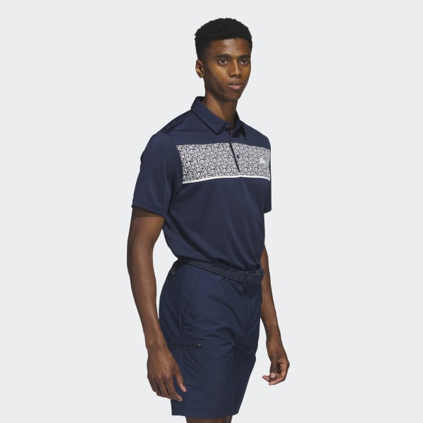 Azul Polera con Cuello Estampada en el Pecho