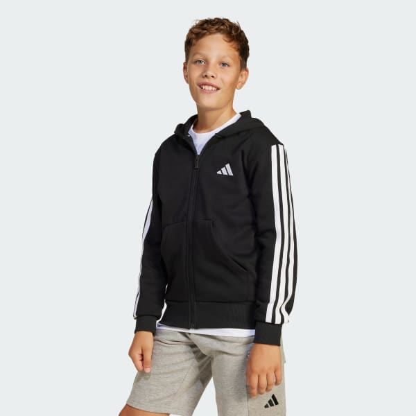 Veste à capuche entièrement zippée Essentials Enfants Noir
