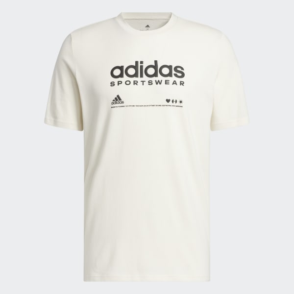 สีขาว เสื้อยืดพิมพ์ลาย adidas Lounge