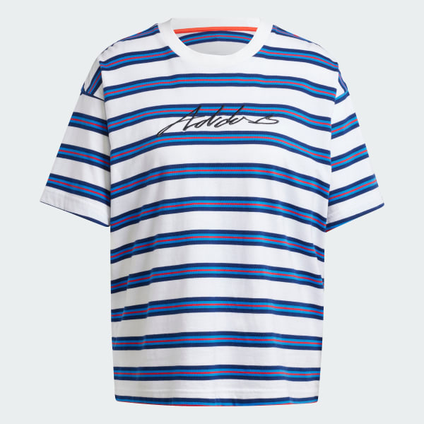 White Americana Striped Tee