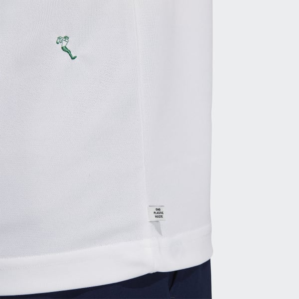 adidas Play Green Monogram Polo Shirt - White, Men's Golf