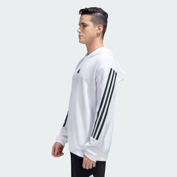 Hoodies Adidas Crewneck White Adidas FUTURE ICONS STRIPES HOODED