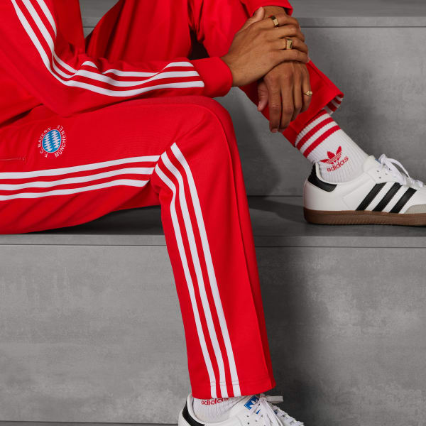 Red FC Bayern Beckenbauer Track Tracksuit Bottoms
