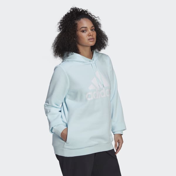 Niebieski Essentials Logo Fleece Hoodie (Plus Size) IXV15