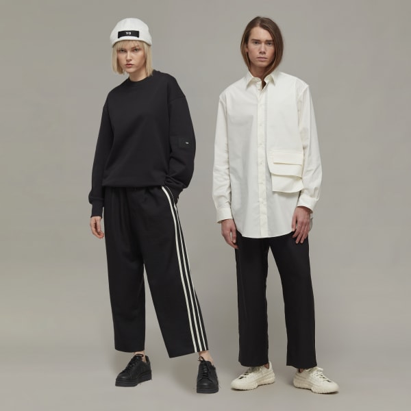 Czerń Y-3 Sport Uniform Straight-Leg 3-Stripes Pants