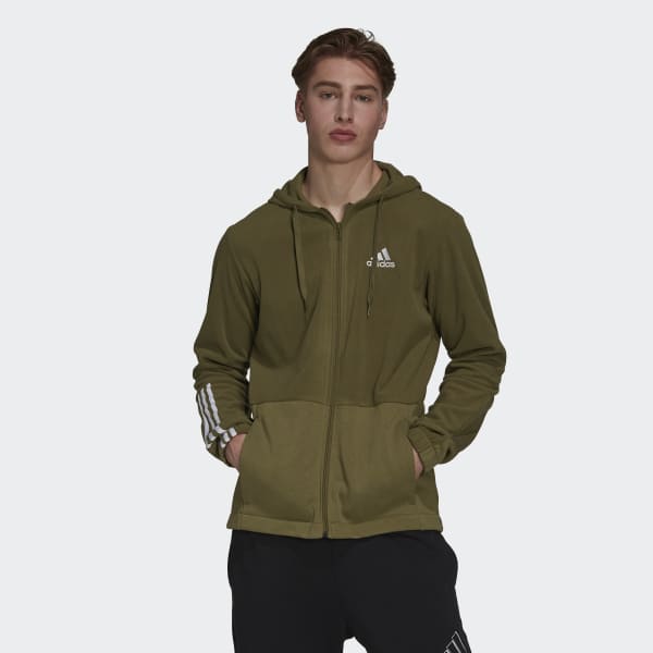 Adidas Essentials Polar Fleece Giant Logo Full-Zip Hoodie