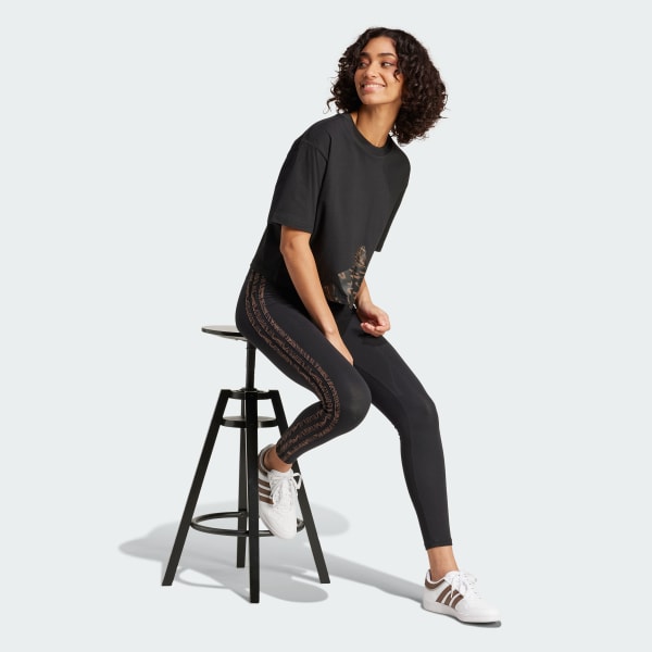 Negro Licras RC Essentials Seasonal Animal Print Pretina Alta