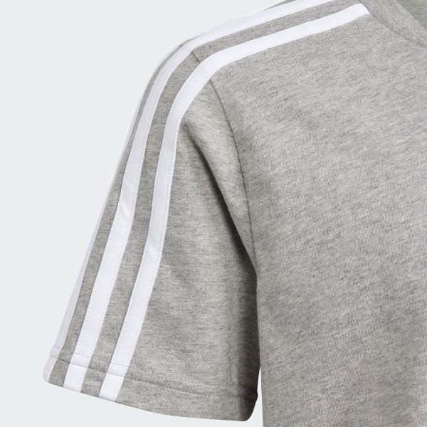 Cinza Camiseta Algodão Essentials 3-Stripes