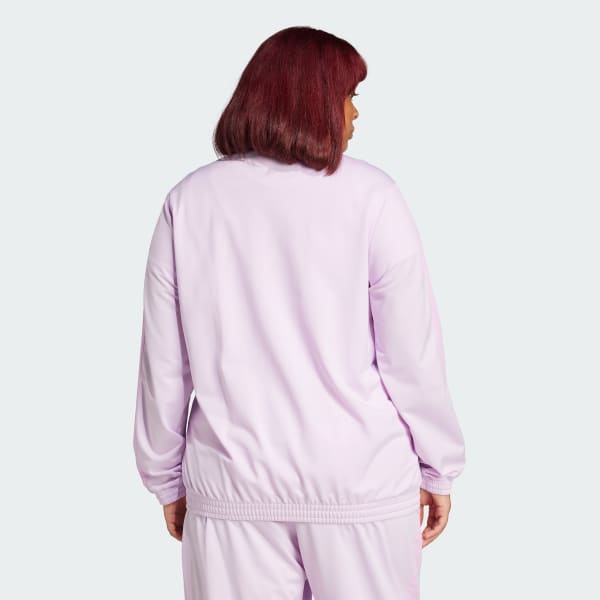 adidas Tricot 3-Stripes Track Jacket (Plus Size) - Purple
