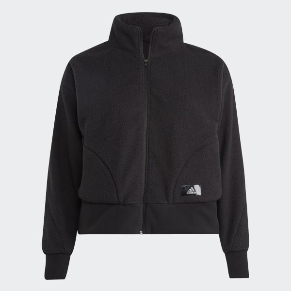 adidas Holidayz Sherpa Jacket (Plus Size) Black adidas UK
