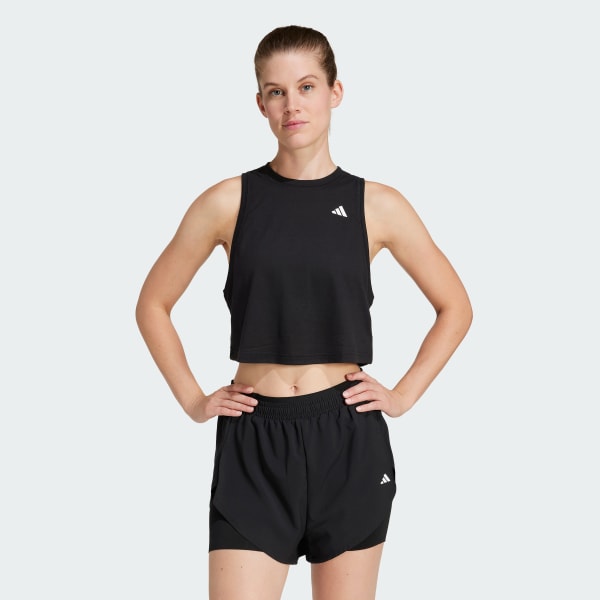 Black Train Essentials Boxy Workout Tank Top