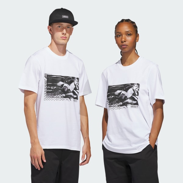 White SKATEBOARDING WRAP AROUND GRIT TEE