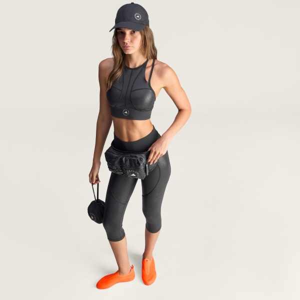 Svart adidas By Stella McCartney Training Micro Dot Crop Topp