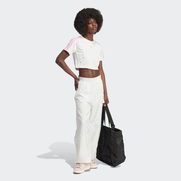 White Wide Leg Woven Pants