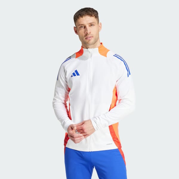 Mens white adidas track jacket online