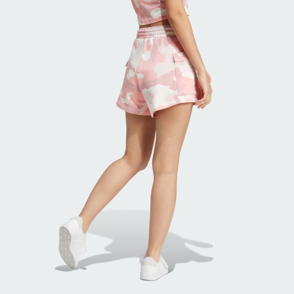 Pembe Essentials 3-Stripes Camo-Print Cargo Shorts