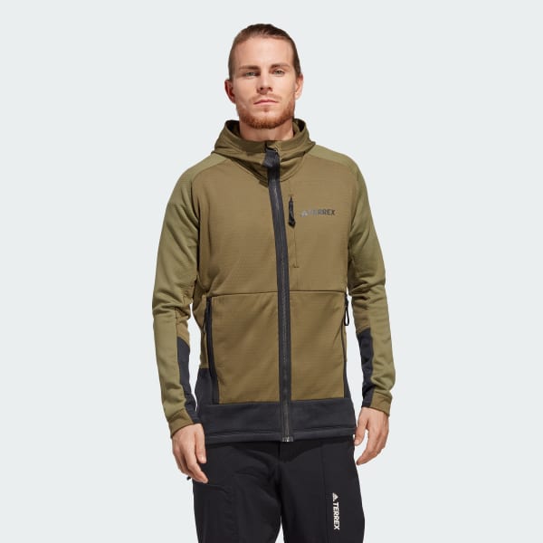 zelená Bunda Terrex Tech Flooce Hooded Hiking Fleece