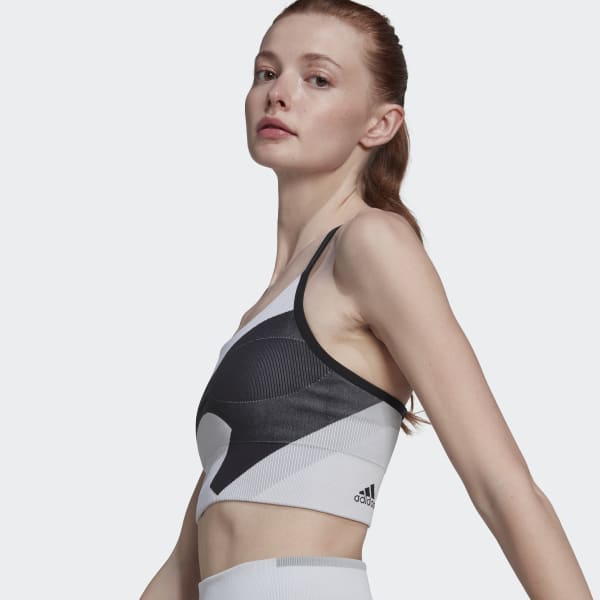 Svart adidas by Stella McCartney TrueStrength Yoga Knit Light Support Bra S3944