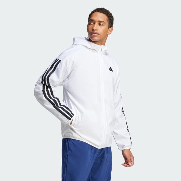 White Essentials 3-Stripes Windbreaker