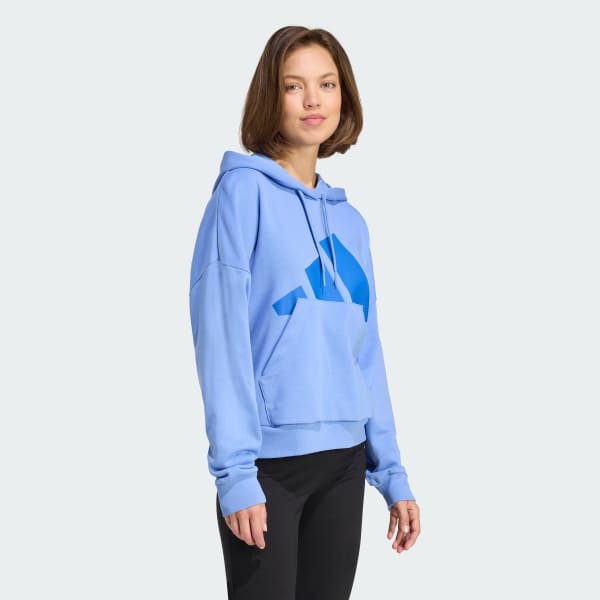 Azul Polera con Capucha Essentials Big Logo Tela French Terry Holgada