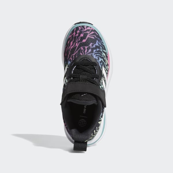 Black FortaRun Elastic Lace Top Strap Running Shoes LSQ81
