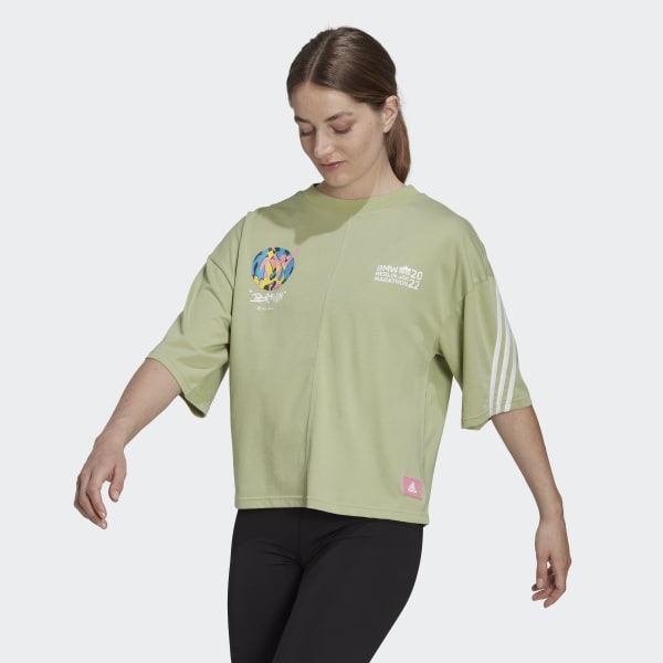 groen Berlin Marathon 2022 Sportswear Future Icons 3-Stripes T-shirt EBT27