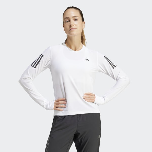 【adidas】WASHED LONG SLEEVE LONG-SLEEVE TOP 長袖トップ Own_The_Run_Long_Sleeve_Tee_Wh