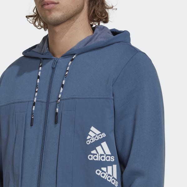 modrá Mikina s kapucňou Essentials BrandLove Fleece Full-Zip