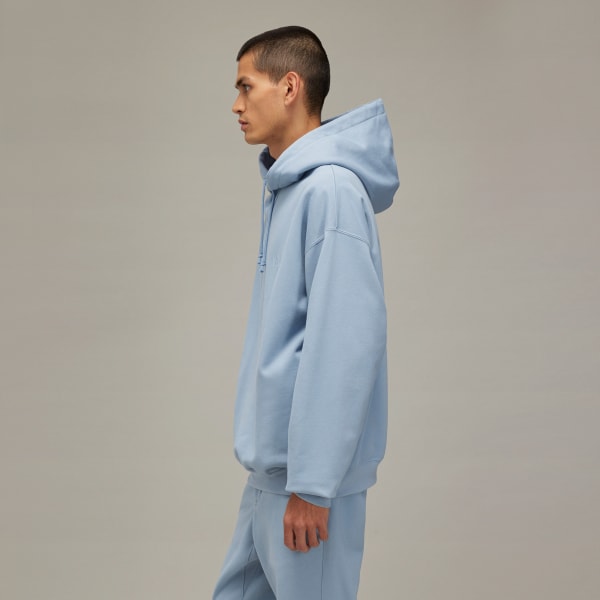 Blue Y-3 Brushed Terry Hoodie