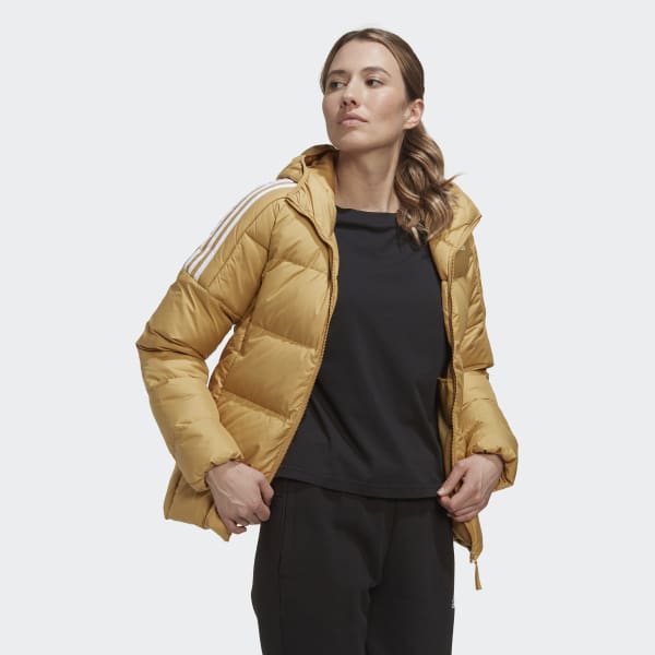 Bezowy Essentials Midweight Down Hooded Jacket AV269